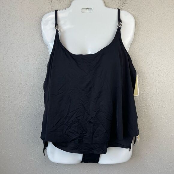 NWT MICHAEL Michael Kors Black Tankini and Matching Bottoms Multiple Sizes - Picture 1 of 9